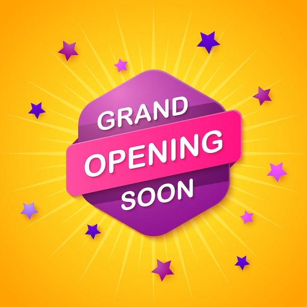 Opening soon background composition with flat design Premium Vector