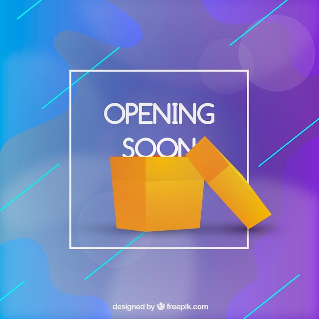 Opening soon background in gradient
style
