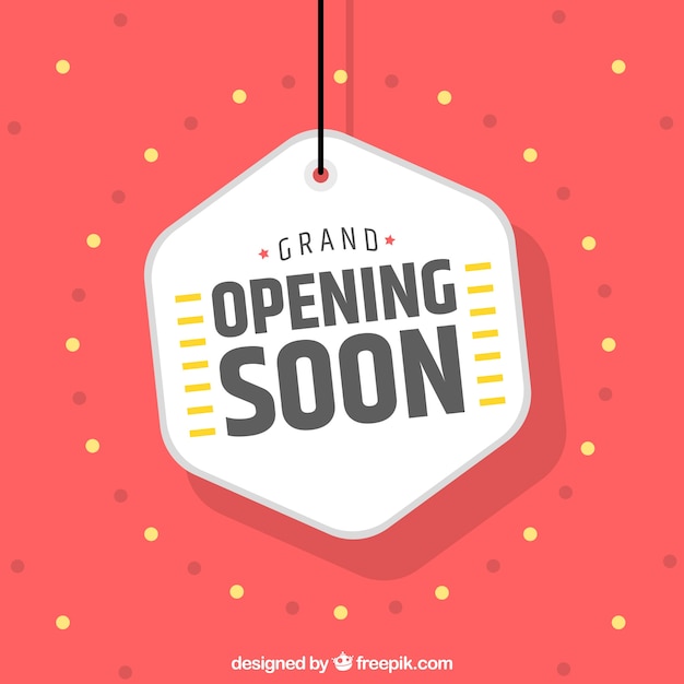 Opening soon background with label Free Vector