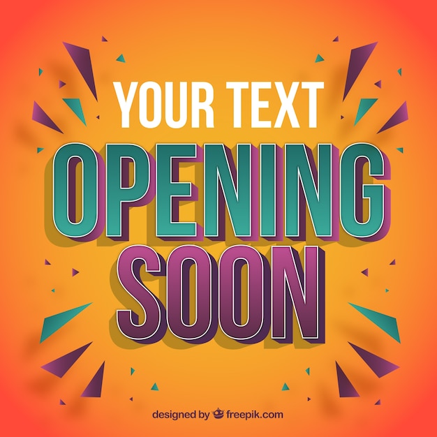 Opnening soon composition with flat design Free Vector