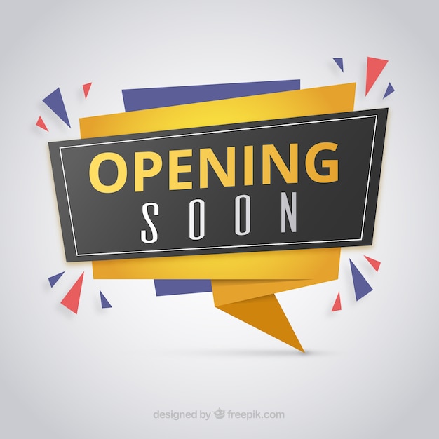 Opnening soon composition with flat design Free Vector