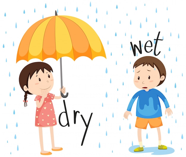 opposite-adjective-dry-and-wet-vector-free-download