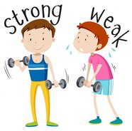 Free Vector Opposite Adjective With Strong And Weak