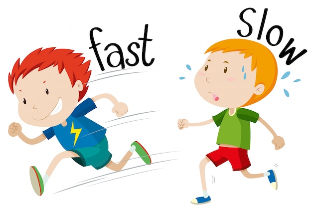 free-vector-opposite-adjectives-fast-and-slow