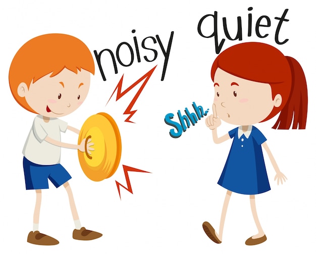 free-vector-opposite-adjectives-noisy-and-quiet