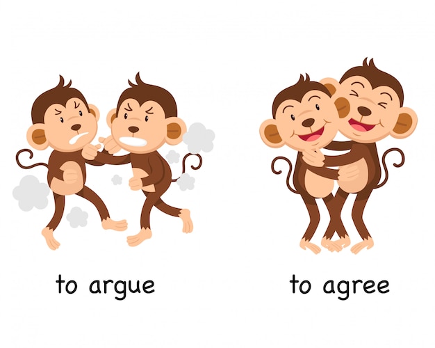 opposite-to-argue-and-to-agree-illustration-premium-vector