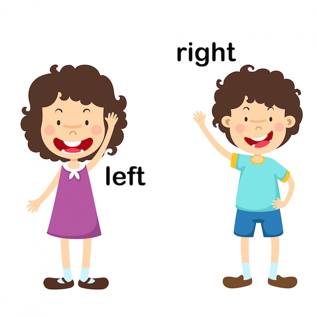 Opposite left and right vector illustration | Premium Vector