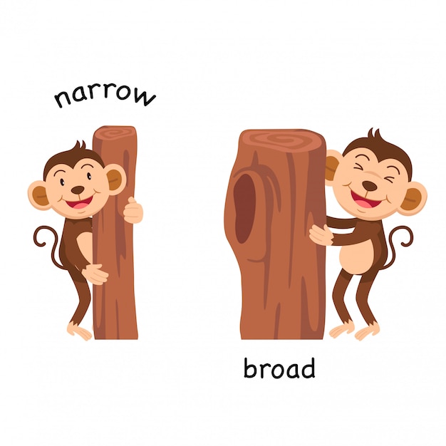 Premium Vector | Opposite narrow and broad vector illustration