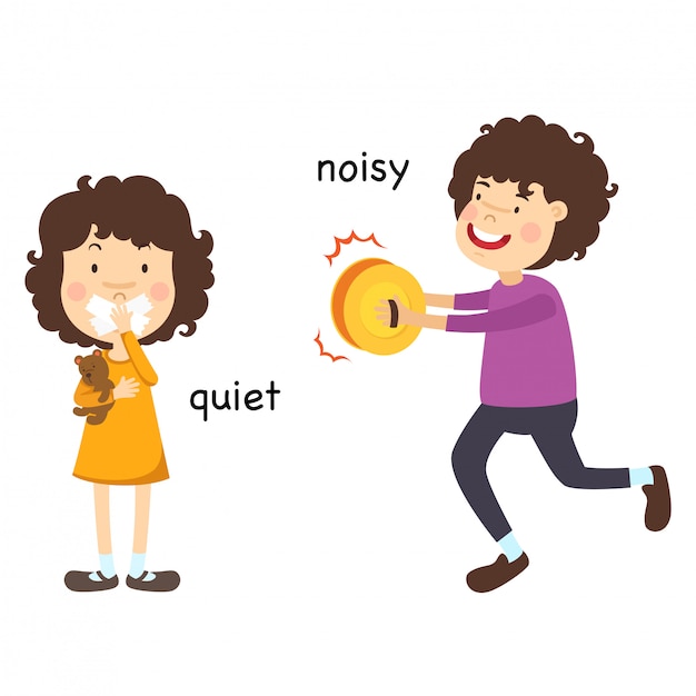 opposite-quiet-and-noisy-vector-illustration-premium-vector