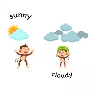 Premium Vector Opposite Sunny And Cloud Vector Illustration