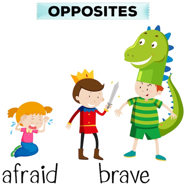 free-vector-opposite-words-for-afraid-and-brave