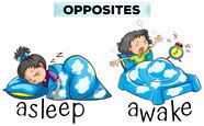 Free Vector Opposite Words For Asleep And Awake Illustration