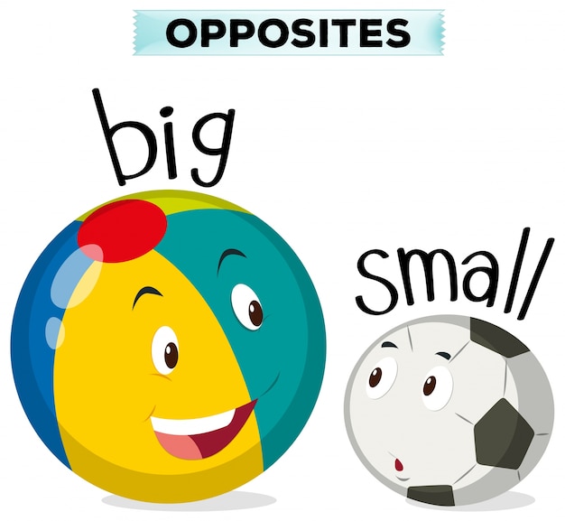 Free Vector | Opposite words for big and small