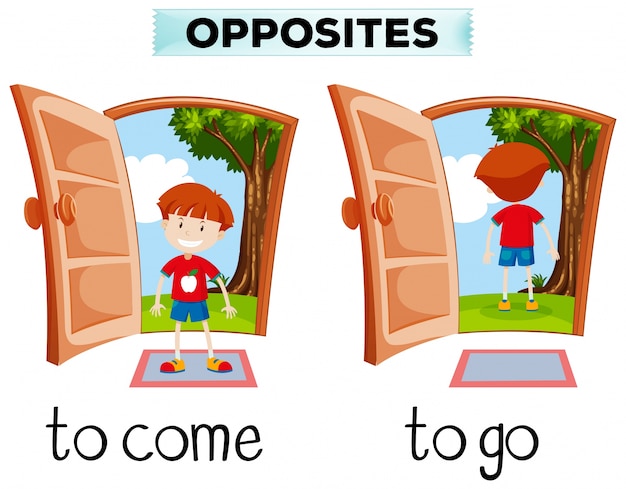 Free Vector Opposite Words For Come And Go