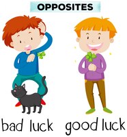 Opposite Words For Bad Luck And Good Luck Vector Free Download