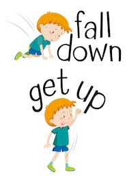 Opposite Words For Fall Down And Get Up Vector Free Download