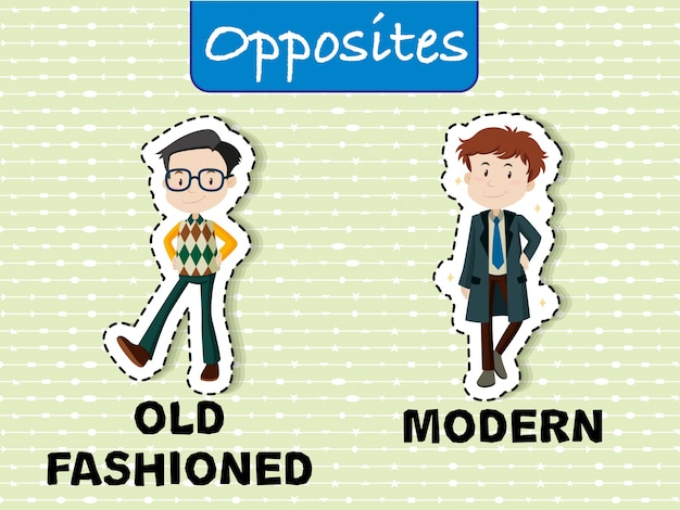 premium-vector-opposite-words-for-old-fashioned-and-modern