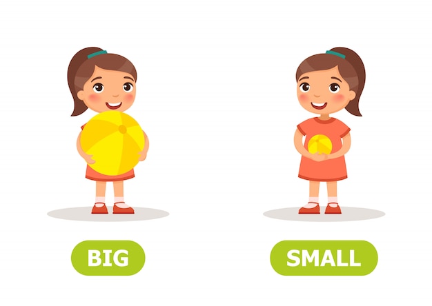 Premium Vector | Opposites of a big and small