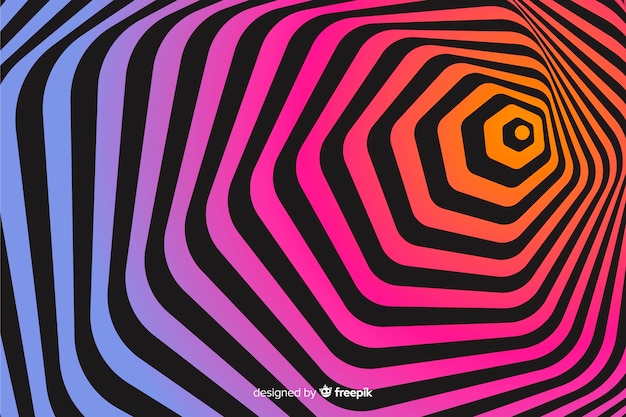 Optical illusion effect background Free Vector