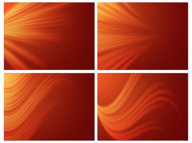 Free Vector | Orange abstract background set.