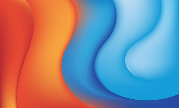 オレンジと青のグラデーションの背景 プレミアムベクター