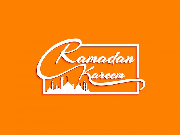 Free Vector | Orange background of ramadan kareem