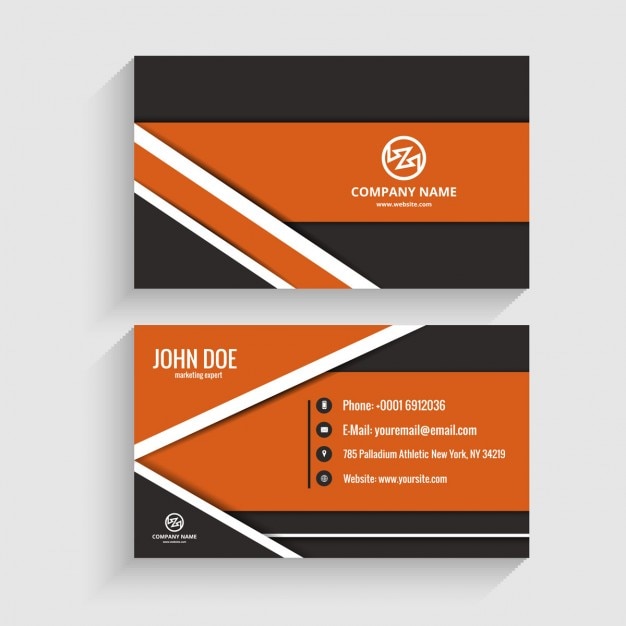 Free Vector | Orange and black creative visiting card