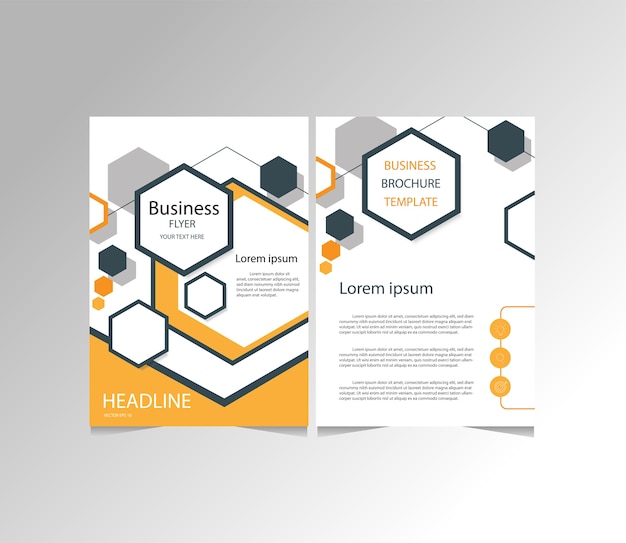 Premium Vector | Orange and black modern business flyer