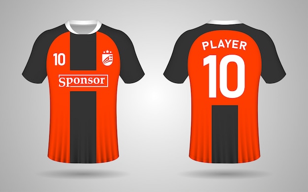 black and orange soccer jersey
