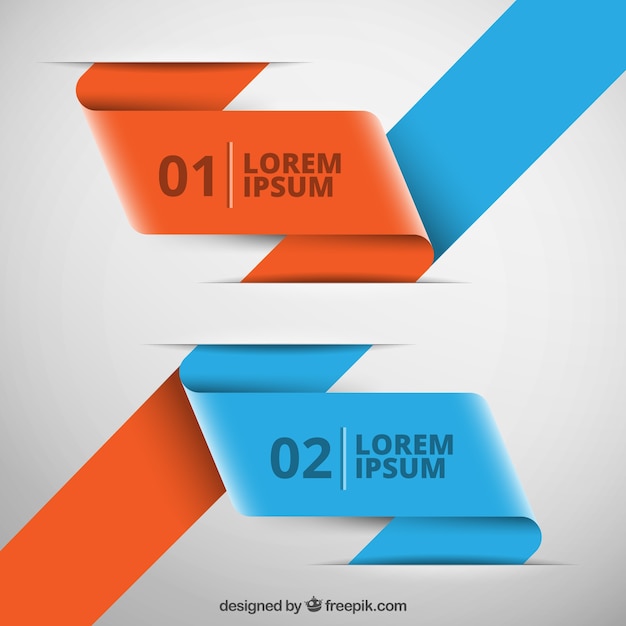 Orange and blue banners Vector | Free Download