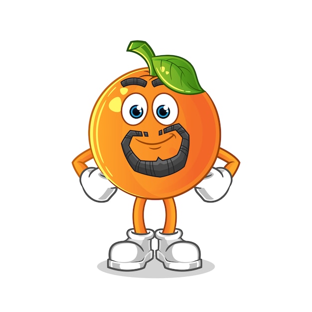 ひげとオレンジ色の漫画のキャラクター プレミアムベクター