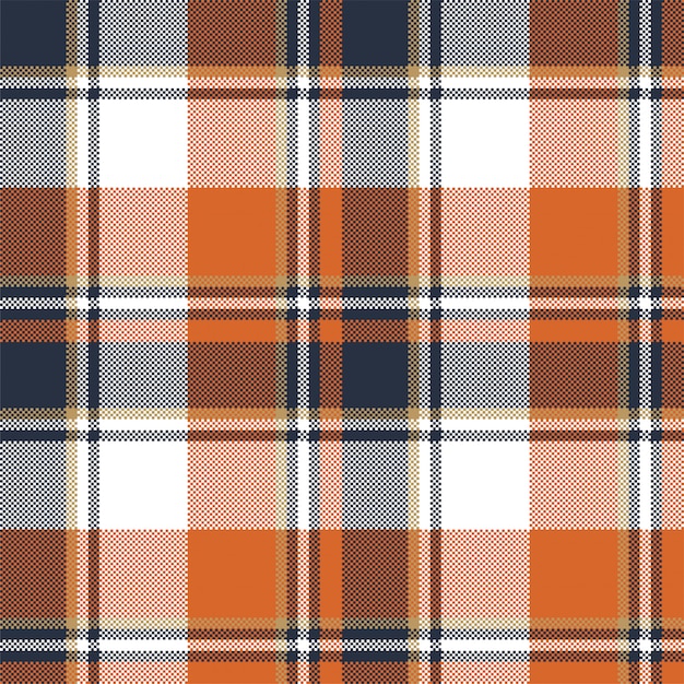 Orange Check Plaid Seamless Pattern Vector Illustration Premium Vector