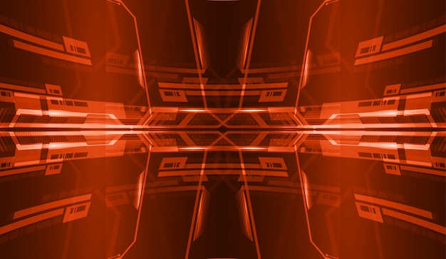 Premium Vector | Orange cyber circuit future technology concept background