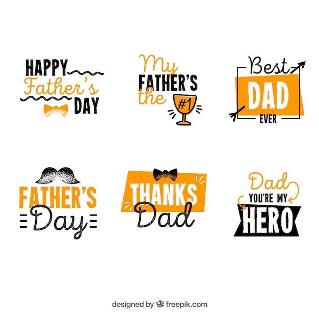 Orange fathers day label collection