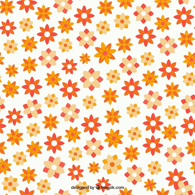 Free Vector Orange Floral Pattern