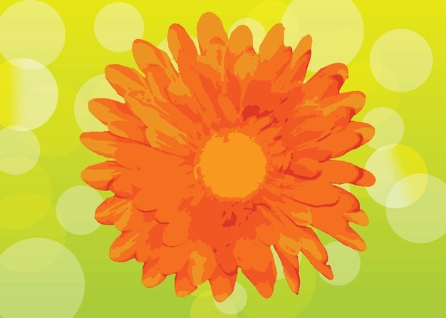 Orange flower vector with sparkly\
background