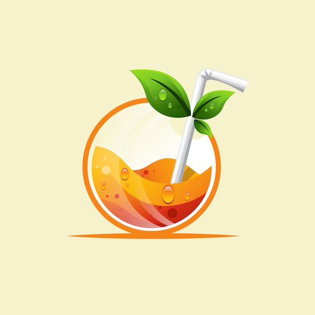 Orange fresh drink logo design Premium Vector