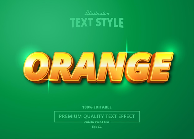 Premium Vector Orange Illustrator Text Effect