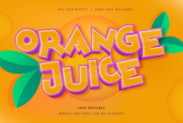 Premium Vector Orange Juice Text Effect