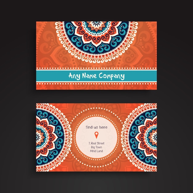 Download Free Orange Mandala Business Card Premium Vector Use our free logo maker to create a logo and build your brand. Put your logo on business cards, promotional products, or your website for brand visibility.