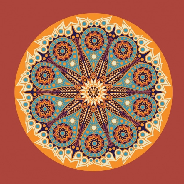 Orange mandala Vector | Free Download