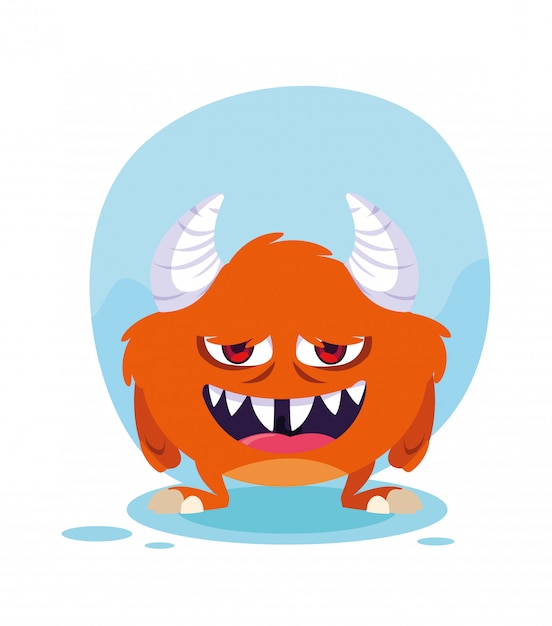  Orange monster cartoon  Vector Premium Download