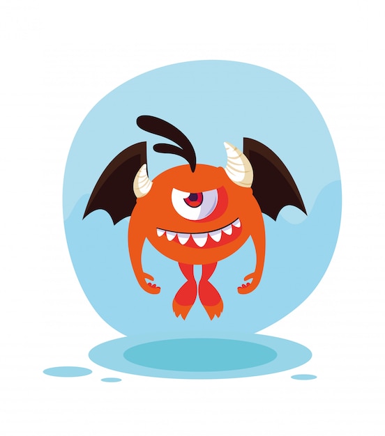  Orange monster cartoon  Vector Premium Download