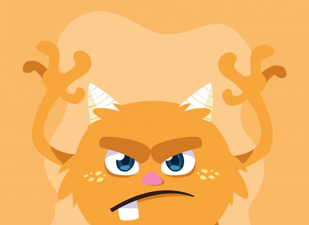  Orange monster cartoon  Vector Premium Download