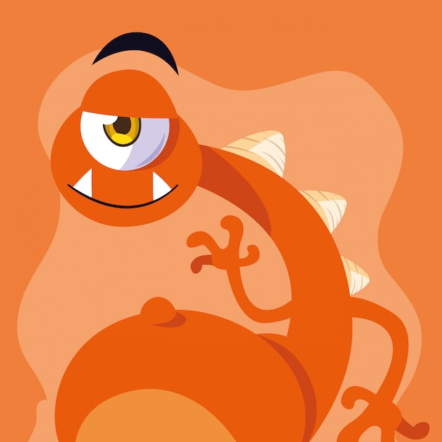  Orange monster cartoon  Vector Premium Download