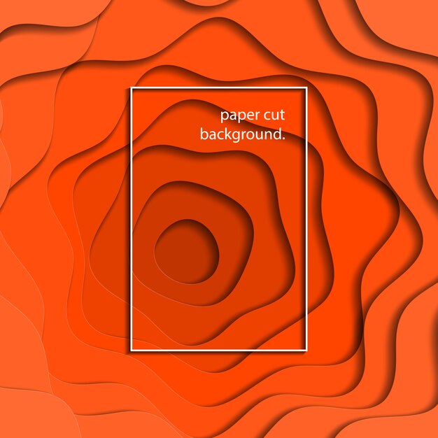 オレンジ色の紙は 多層のカラフルな現実的な背景をカットしました 編集やカスタマイズが簡単なトレンディなイラスト プレミアムベクター