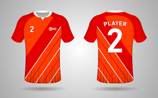 red color football jersey
