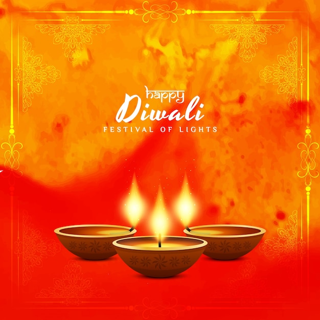 Premium Vector | Orange and red design for diwali festival