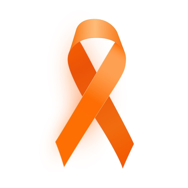 Premium Vector | Orange ribbon a medical symbol of leukemia