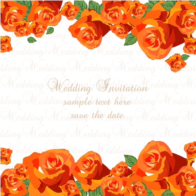 Orange roses wedding invitati